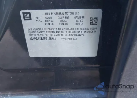 2015 Chevrolet Cruze Ltz from USA, damaged, VIN 1G1PG5SB2F7140341